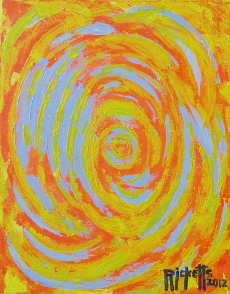 Yellow & Blue Swirls on Red by Danny Ricketts