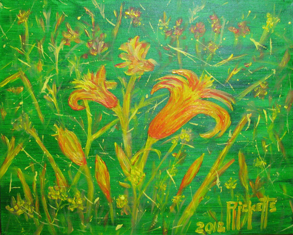 Day Lilies On Green by Danny Ricketts